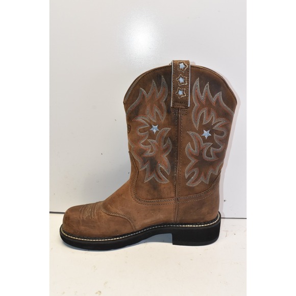 Ariat Probaby Leather Cowgirl Boots Brown Womens Size 9.5B Western Rancher Work - Picture 4 of 12